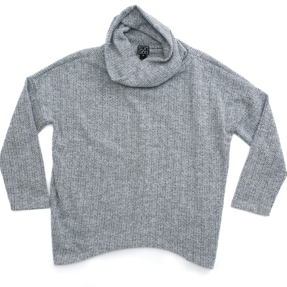 Clara Sun Woo Turtleneck Knit Heather Gray Sweater Size M